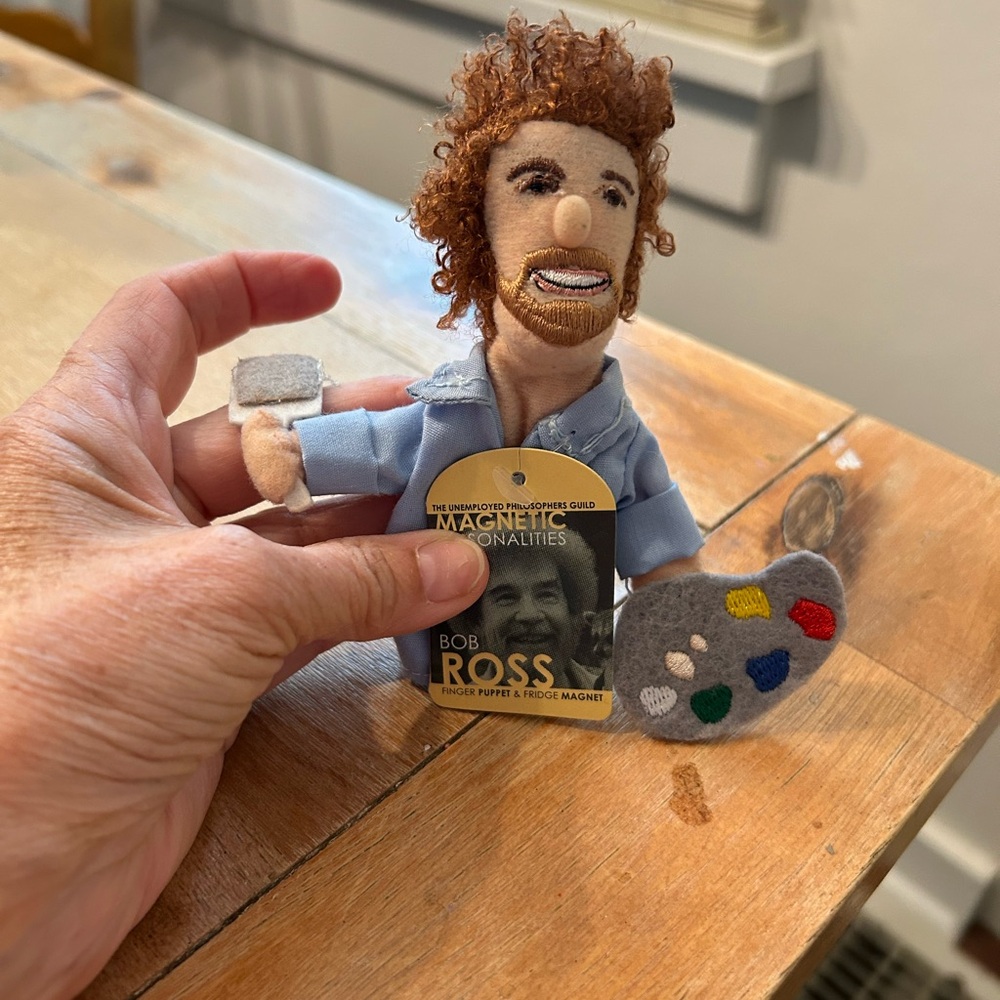 Bob Ross Finger Puppet magnet. New